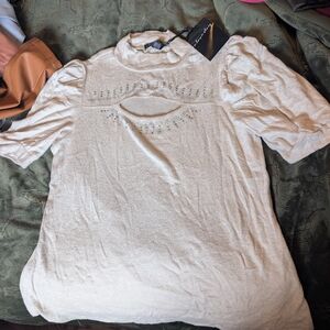 Elegant Cream Women's Top a Love Story